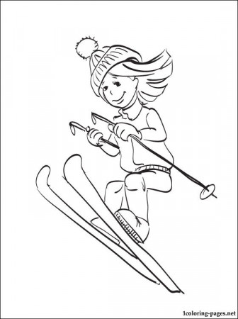 Ski coloring page | Coloring pages