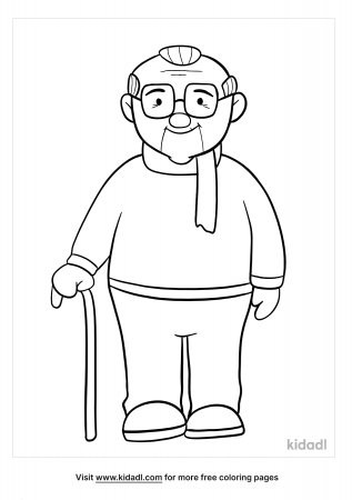 Old Man Coloring Pages | Free People Coloring Pages | Kidadl
