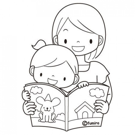 Mom reading to her child, free coloring pages | Coloring Pages | Coloring  pages, Preschool coloring pages, Coloring books