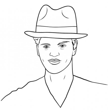 Bruno Mars 1 Coloring Page - Free Printable Coloring Pages for Kids