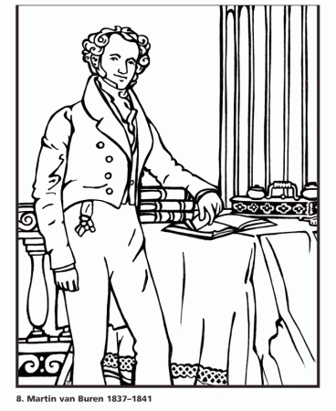 USA-Printables: President Van Buren - Eighth President of the United States  - 2 - US Presidents Coloring Pages