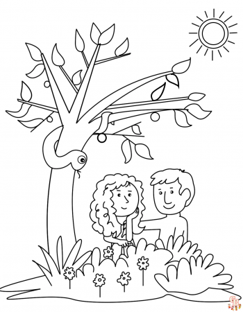 Color Your Way Through the Bible: Adam and Eve Coloring Pages