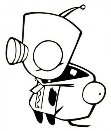 Invader Zim Gir Dog Suit Decal | Hipster drawings, Invader zim, Cute coloring  pages