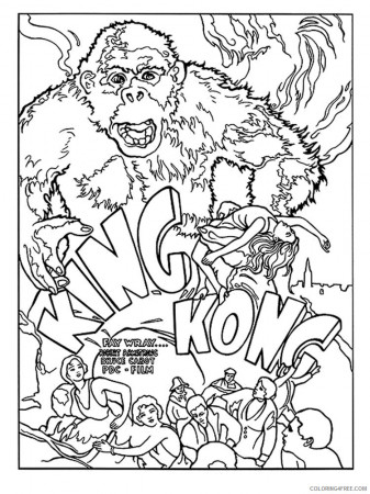 King Kong Coloring Pages Cartoons King Kong 2 Printable 2020 3553  Coloring4free - Coloring4Free.com