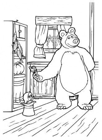 Masha And The Bear Bring Masha Delicious Candy Coloring Pages : Color Luna
