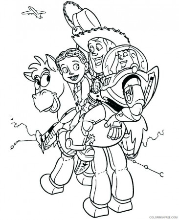 Buzz Lightyear Coloring Pages TV Film Woody Jessie Buzz Riding Bullseye  2020 01756 Coloring4free - Coloring4Free.com