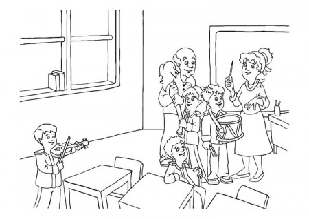Coloring Page music class - free printable coloring pages - Img 10758