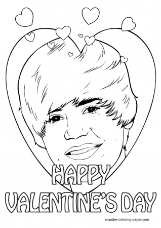 Justin Bieber Valentine's day coloring pages