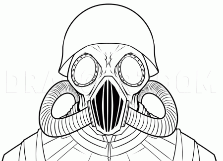 NWO Gas Masks Drawing Lesson, Coloring Page, Trace Drawing