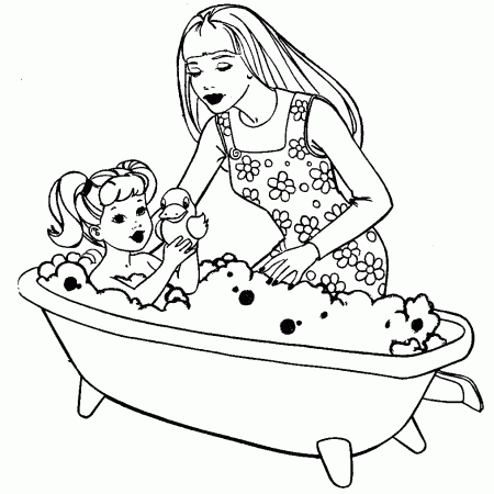 The Women Were Bathing Her Child Coloring Page | Barbie coloring pages,  Barbie coloring, Princess coloring pages