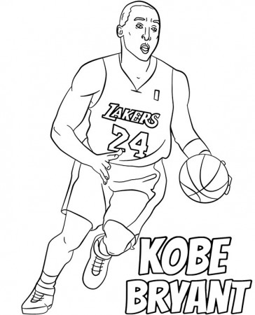 Kobe Bryant coloring page basketball - Topcoloringpages.net