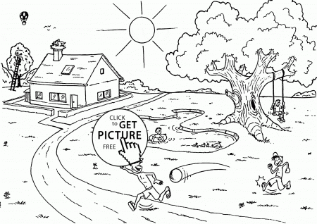 Summer Garden coloring page for kids, seasons coloring pages ...