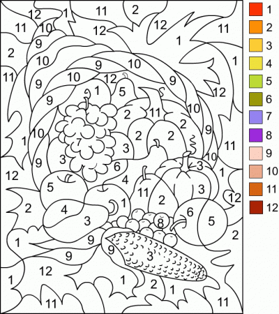 Thanksgiving Color By Number Page