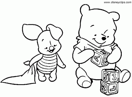 Baby Winnie The Pooh And Friends Coloring Page