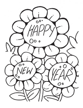 Happy New Year Free Printable Coloring Pages