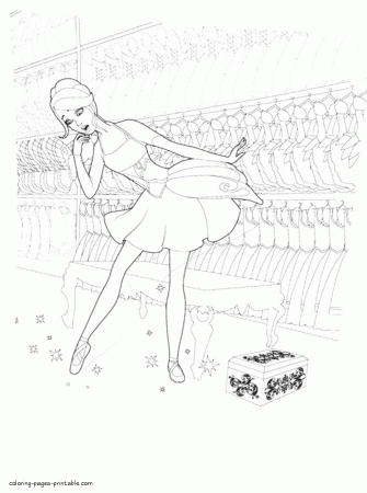 Coloring pages for girls. Barbie in The Pink Shoes 16