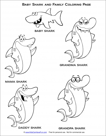 Baby Shark and family coloring page #babyshark #sharks ...