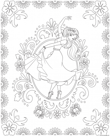 Coloring Book : Elena Of Avalor Colouring Page Dance ...