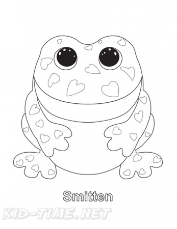 Smitten Frog Beanie Boo Coloring Book Page | Free Coloring ...