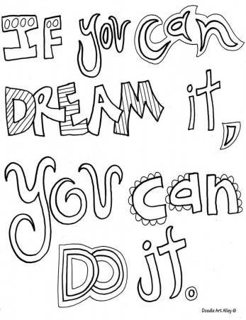 Quote Coloring Pages - Doodle Art Alley