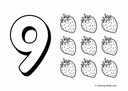 9 numbers coloring pages for kids, printable free digits coloring ...