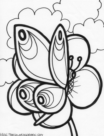 Beautiful Flower And Butterfly Coloring Pages - Coloring Pages For ...