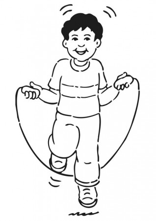 Coloring page rope skipping - img 20958.