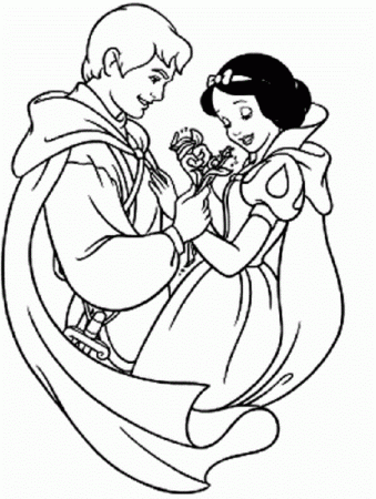 Disney Princess Snow White with Prince Ferdinand | Coloring Pages