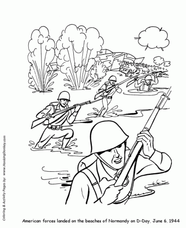 Veterans Day Coloring Pages - World War II - D-Day Veterans 