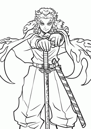 Kyojuro Rengoku Coloring Pages - Coloring Pages For Kids And Adults