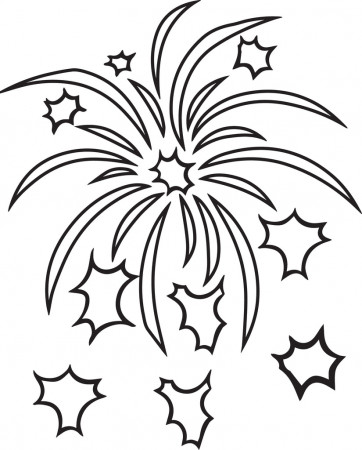 Printable Fireworks Coloring Page for Kids #2 – SupplyMe