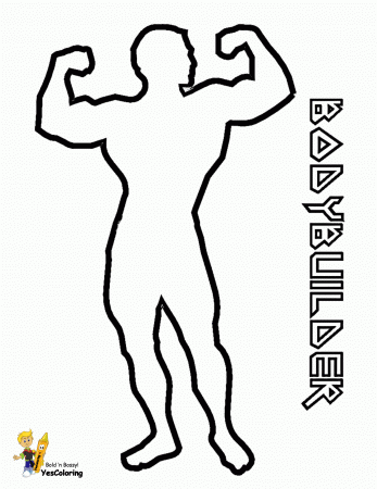 Easy Sports Printables | Sports | Free | Kids Coloring | Bodybuilder