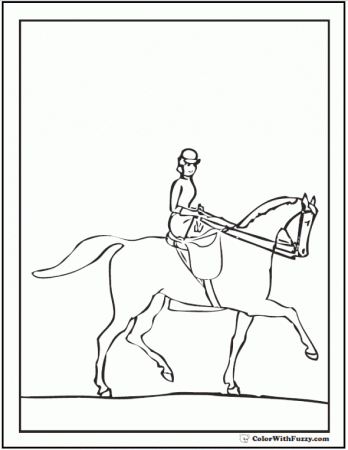 Lady Riding A Horse Coloring Page