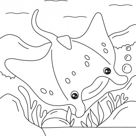 Manta Ray Coloring Page for Kids 5073710 Vector Art at Vecteezy