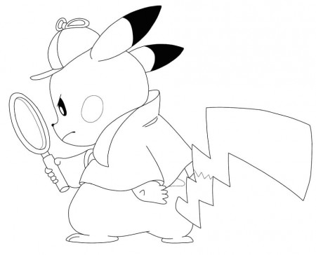 Detective Pikachu Coloring Page - Free Printable Coloring Pages for Kids
