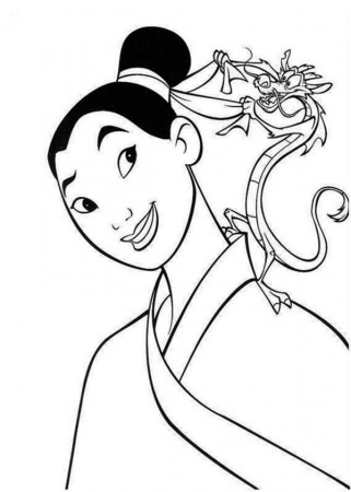 Mushu Helps Mulan to Tide Her Bun Coloring Page - Download & Print ...