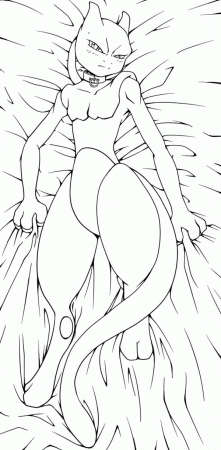 Mewtwo Lie Down on Bed Coloring Page - Download & Print Online ...