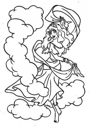 Esmeralda Dance in The Hunchback of Notre Dame Coloring Page ...