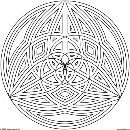 Geometric Coloring Pages To Print - Children Coloring