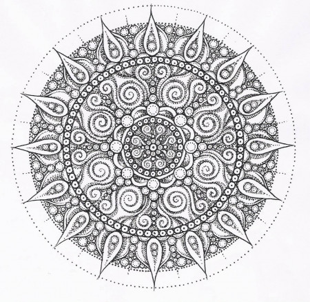 Difficult Mandala - Coloring Pages for Kids and for Adults