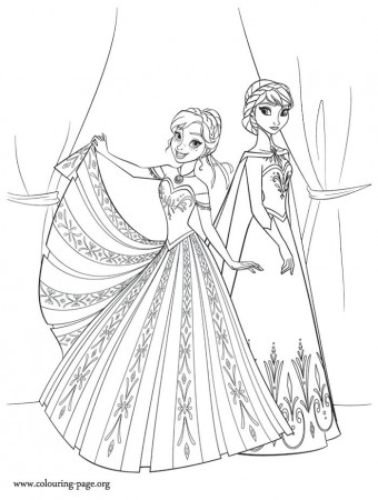 Coloring Pages Of Anna And Elsa From Frozen | Coloring for Kids