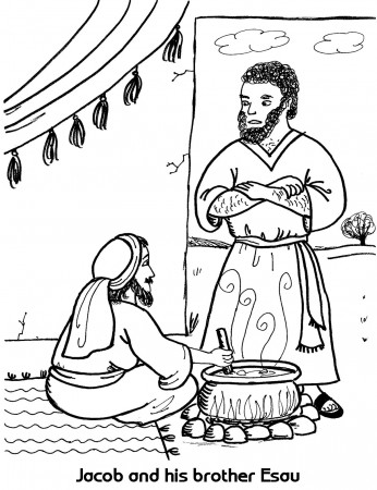 Jacob Meets Esau Coloring Page