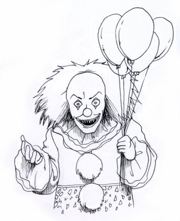 Scary Clown Coloring Page