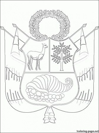 Peru coat of arms coloring page