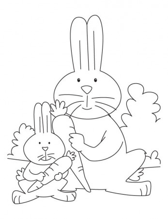 Christmas Coloring Pages | Rabbit with Christmas tree in the hands ...