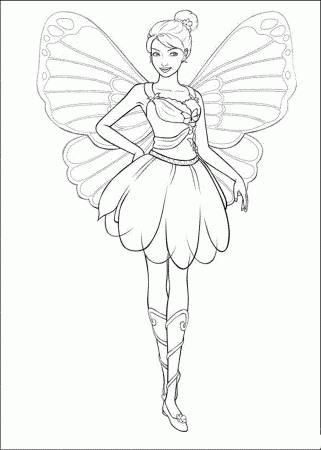 barbie fairy coloring pages - Printable Kids Colouring Pages