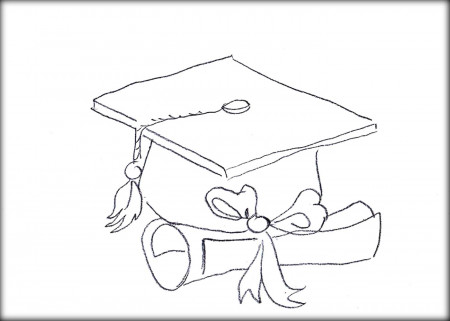 Graduation Cap Coloring Page Printable - High Quality Coloring Pages