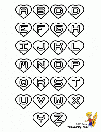 Valentine Day Alphabet | Valentine Day |Free | Hearts Coloring ...