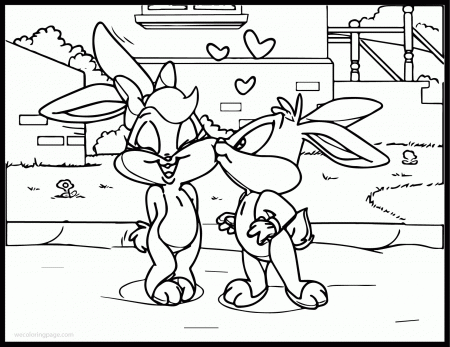 Baby Bugs Bunny And Lola Kissed Coloring Page | Wecoloringpage