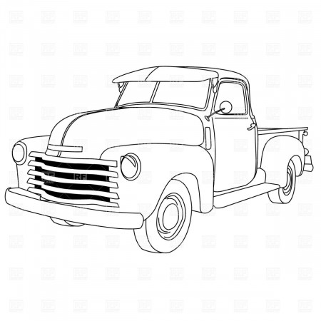 Classic Car Vector Art Old american pick-up truck | Truck ...
